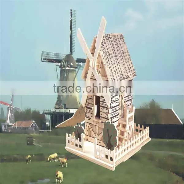 Wooden Handmade Toy In A Model Of Country Windmill
