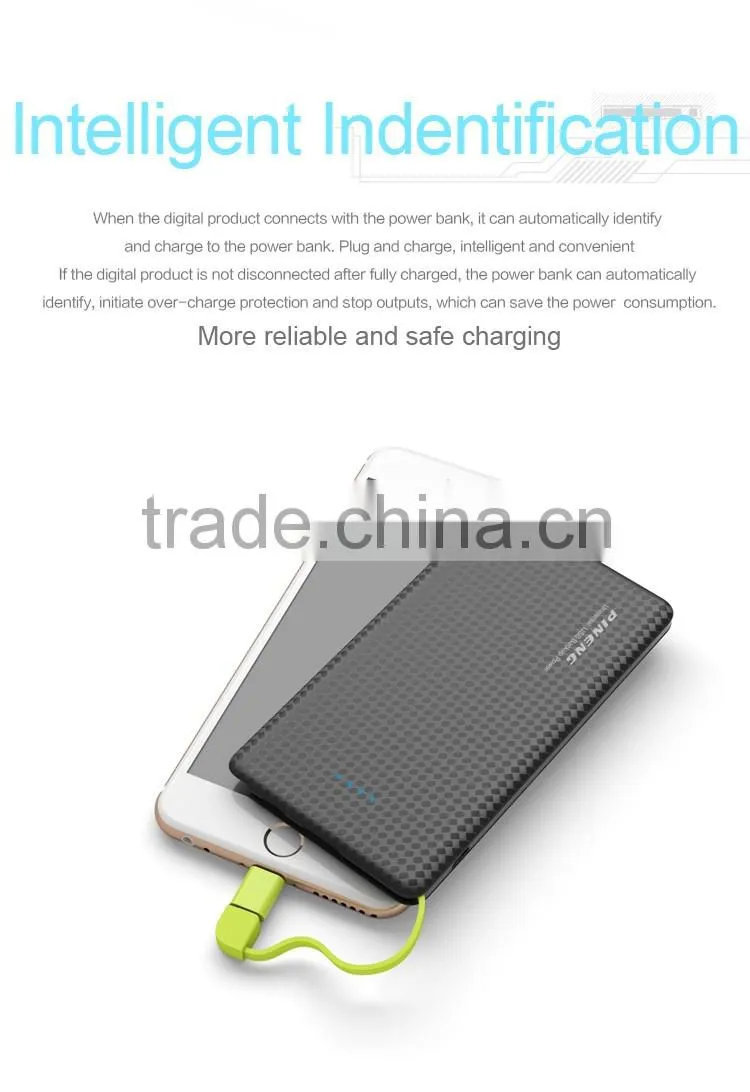 PINENG PN-952 2016 New Version Ultra-thin 5000mAh Credit Card Power Bank