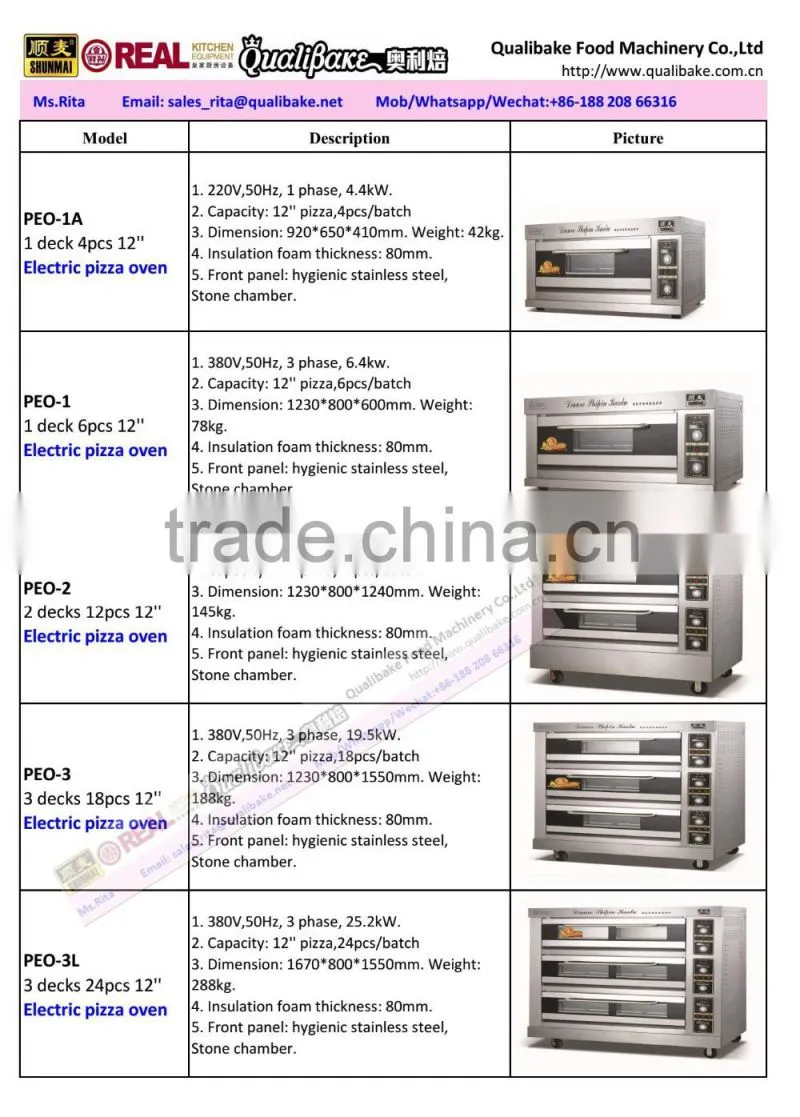 Gas oem outdoor pizza oven machine equipment for sale