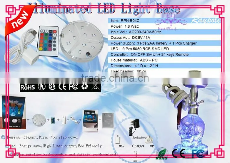 Hot selling RGB battery operated SMD led party light base/RGB vase light for event decoration