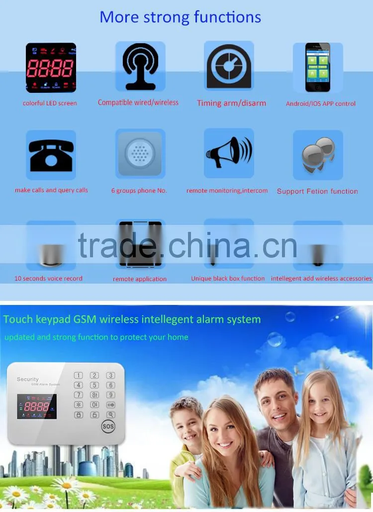 Burglar alarm/GSM Alarm System/Wireless GSM Alarm gsm alarm system intelligent home alarm wireless fire alarm system