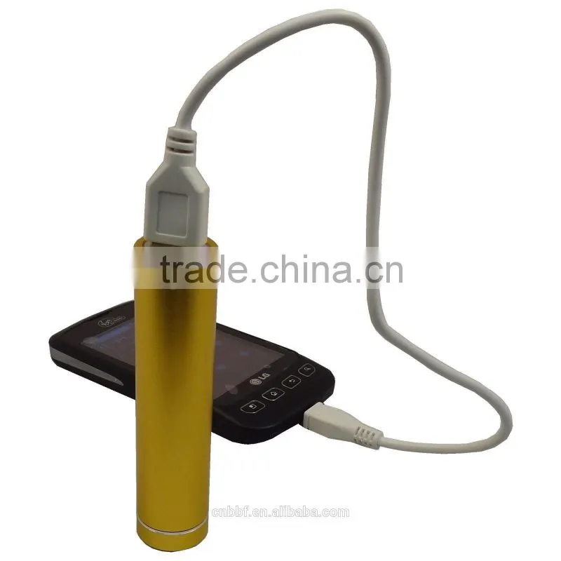 Portable tube cylinder shape mini power bank 2600mah