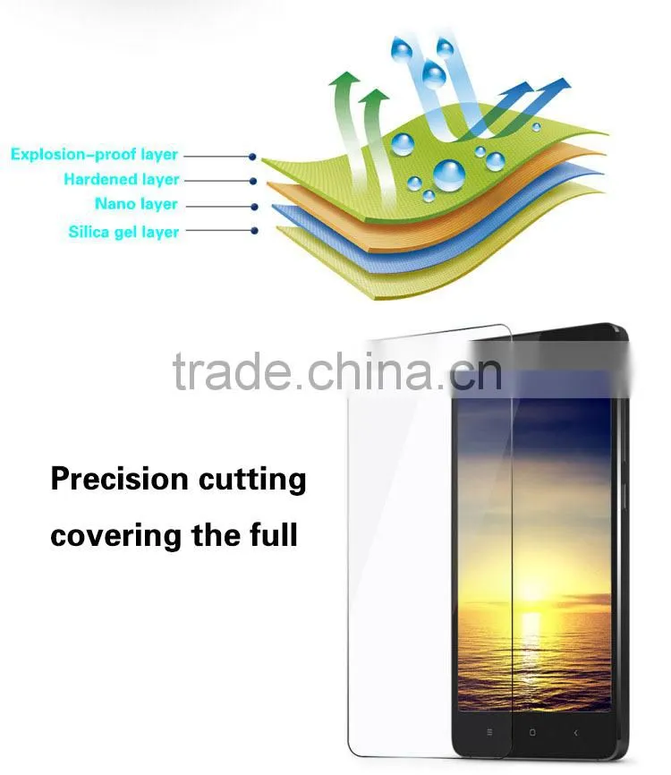 2015 Original Clear Tempered Glass Screen Protector for Xiaomi 3, Hot Selling for Xiao Mi 3 Screen Protector