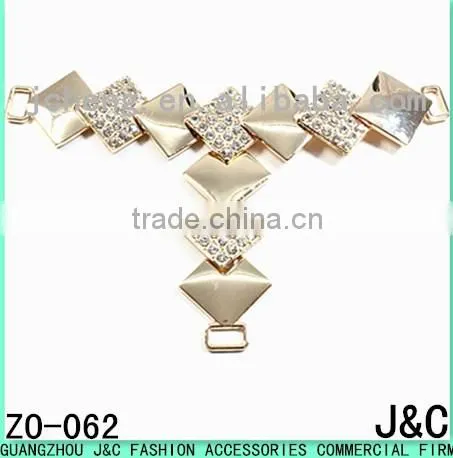 T shaped alloy with rhinestone lady shoes accessory
