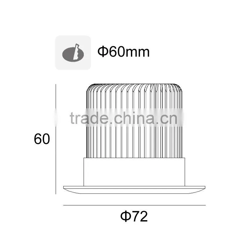 Clear Round Lens diffuser 6W Built-in Driver LED downlight TEC002ND6WA