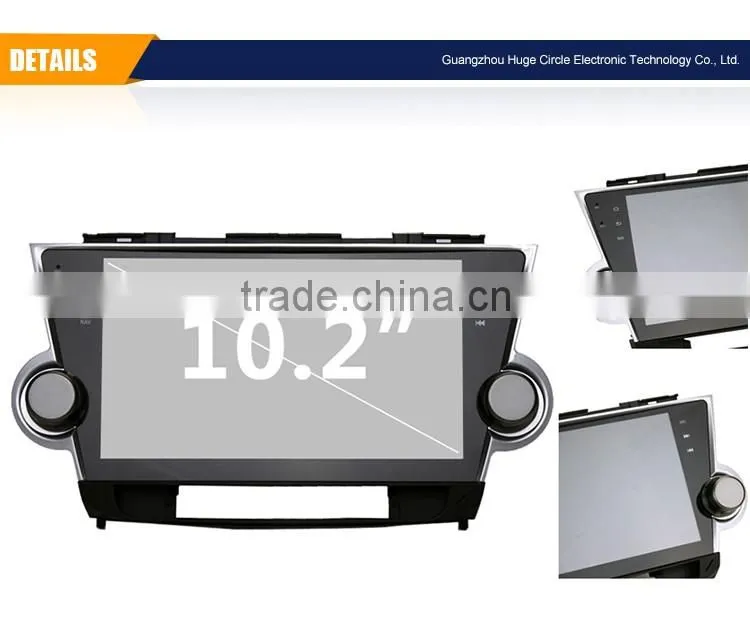 10.2 Inch Car phone connection gps multimedia navigator dvd price for Toyota highlander 2009 2012