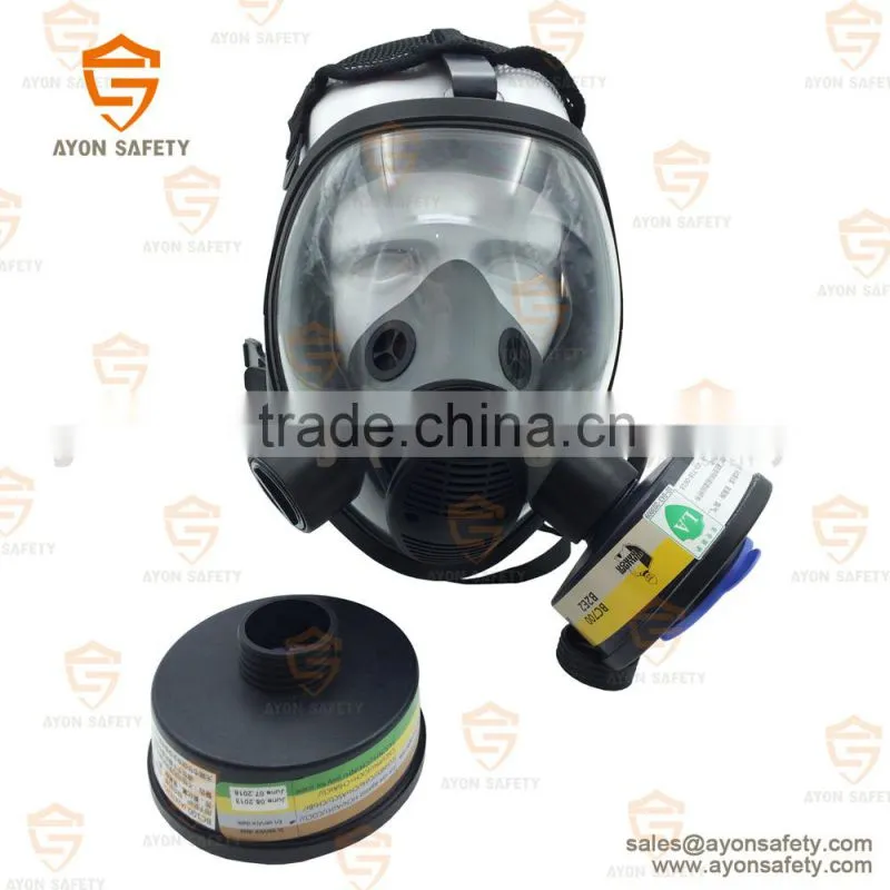 Chemical Spherical full face gas mask with EN148 single/double connector-Ayonsafety