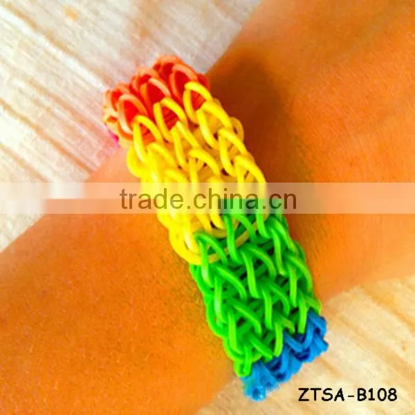 Latest Colorful Loom DIY Bands Rubber Bracelet ZTSA-B102