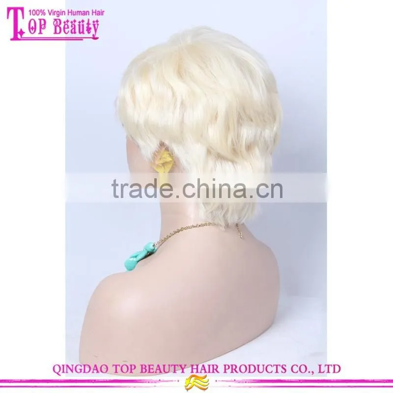 Fashion 8" Short hair Cut Ombre 613 Blonde Brazilian Human Virgin Hair Bob Lace wig