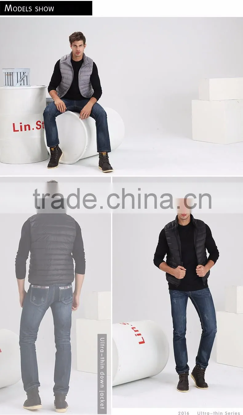 Wholesale winter sleeveless jacket mens/ womens down vest