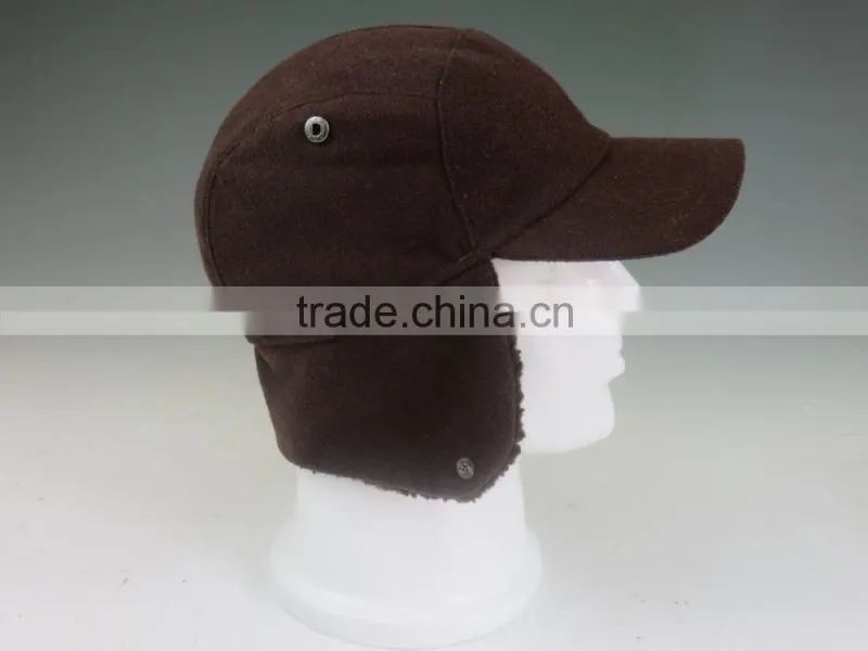Winter Baseball Cap with Fleece and Ear Muff