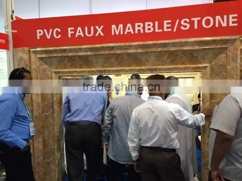 5.1cm base cap marble design pvc moulding profile for uv panel