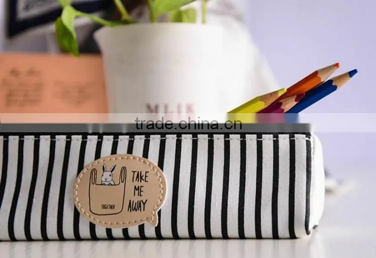 wholesale customizable clear unbranded school white canvas pencil case for teenagers
