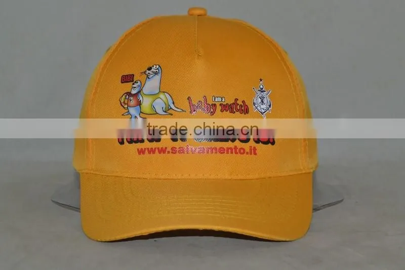 Guangzhou professional custom 100% polyester fibre yellow hat factory Famous auto brand baseball cap