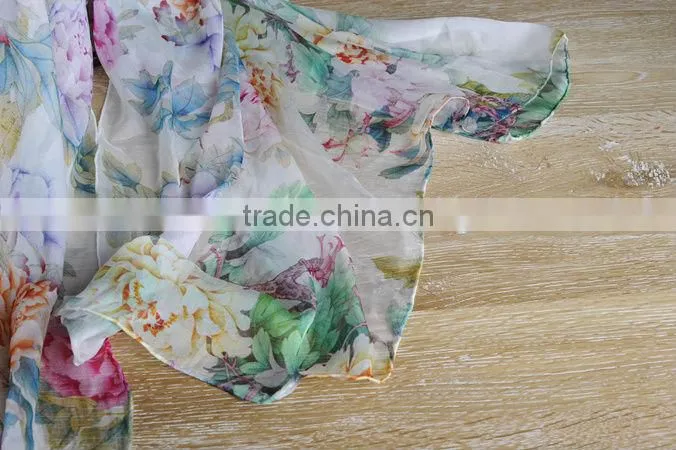 Customer Lady Print Chiffon Shawl