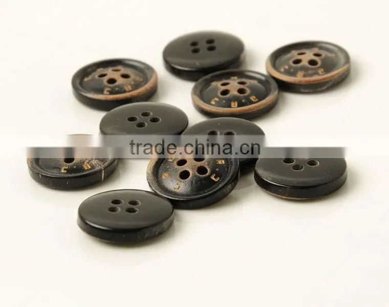 Engraved Logo Horn Buttons
