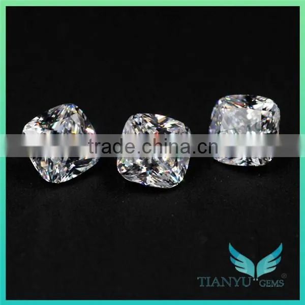 Free Sample Wholesale Zircon Gemstone Cushion Cut White Cubic Zirconia Jewelry