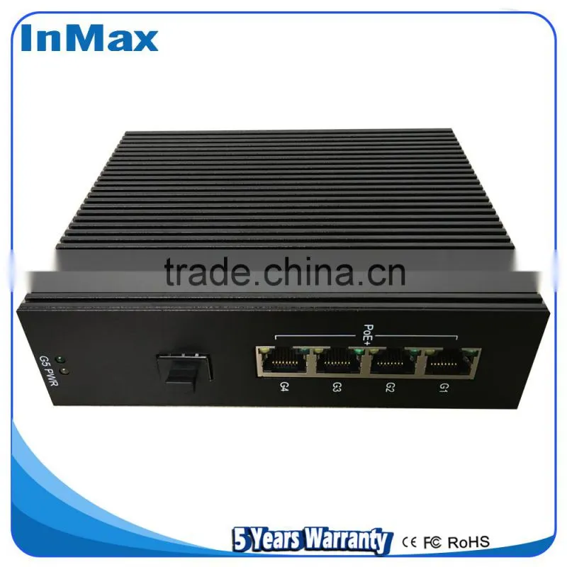 Wide temperature Full Gigabit Unmanaged 5 ports PoE Industrial grade Ethernet Switches P505A