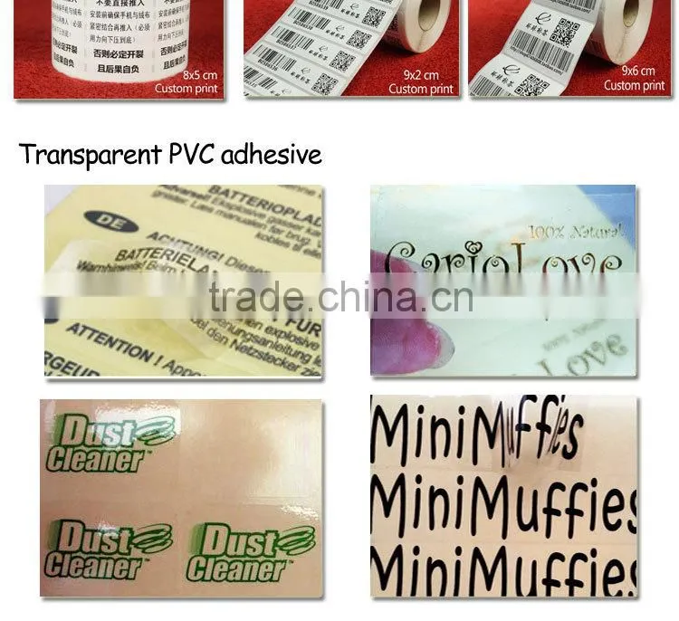 Custom print logo packaging label with adhesive paper sticker