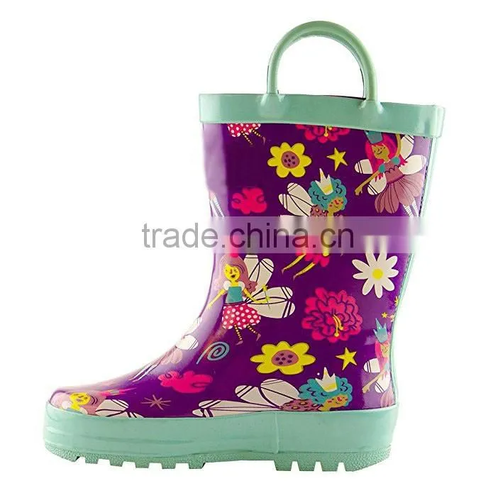 New Fashion Children's Waterproof Rubber Rain Boots in Fun Patterns for girl