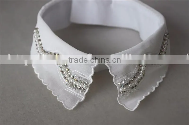 tulle detachable collar with rehinestone, lady collar with white pearl, fashion lady collar 2016