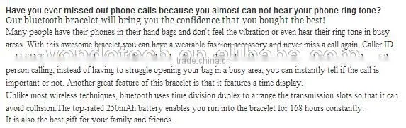 Vondo Wireless Charging Receiver Bluetooth Handsfree Trendy Style L12s Oled Bluetooth Bracelet