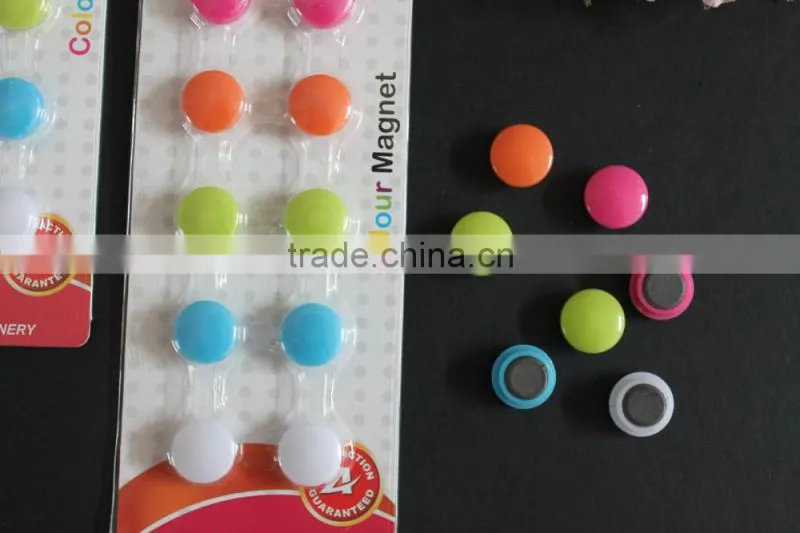 Round shape 15mm color magnet button for office, whiteboard, frige, freezer, school. Wholesale magnet button cheap sale!