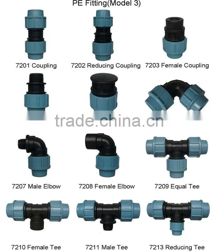 irrigation pipe fitting Reducing Tee fitting