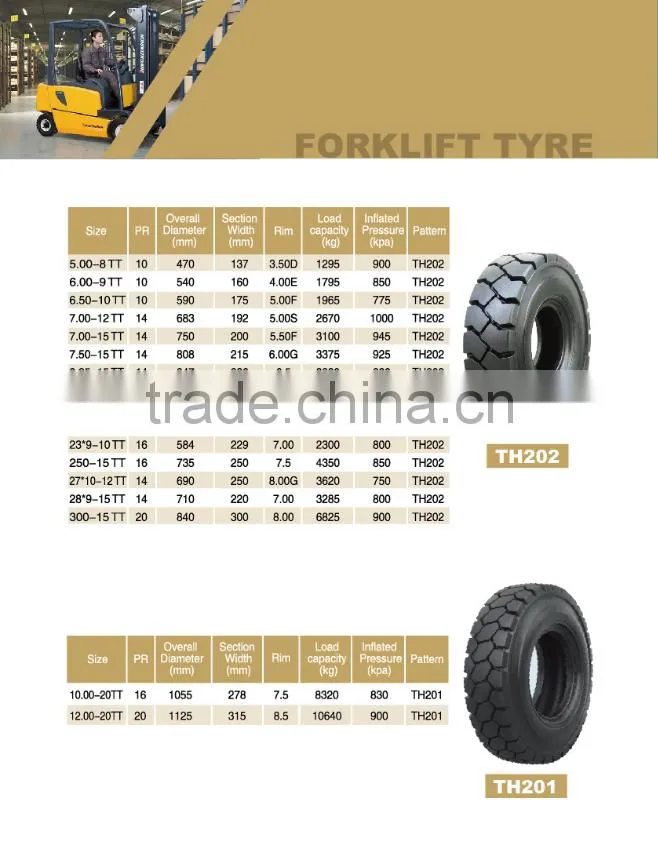 forklift tires 6.00-9TT 6.50-10TT 12.00-20TT industrial tyre