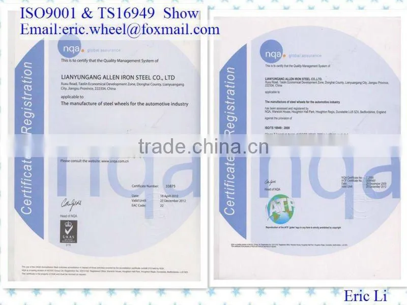 22.5*6.75 tubeless steel wheel