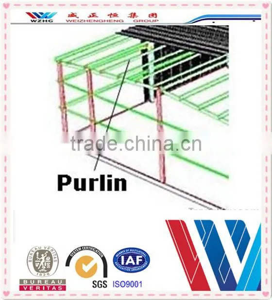 2015 popular steel z purlin/galvanized steel z purlin/ galvanized z channel manufacturers in china