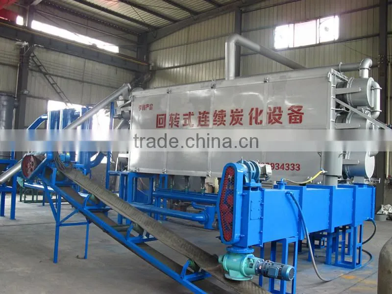 Rotary carbonization furnace for biochar and hardwood sawdust