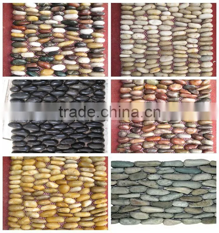 Polished Shiny Ivory Washed River Stone Red Pebble Stone Floor