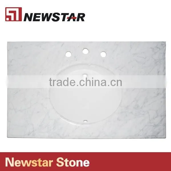 36 inch industrial single wooden base with cararra white top
