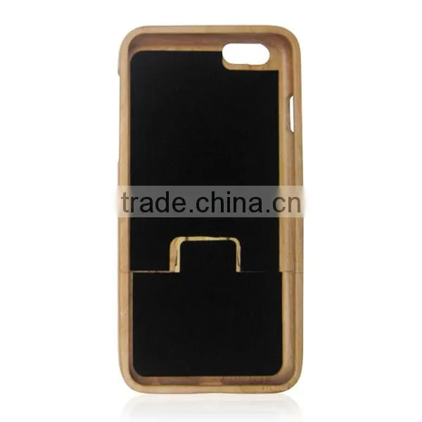 Natural cherry wood phone case,stuck up and down case for iPhone6