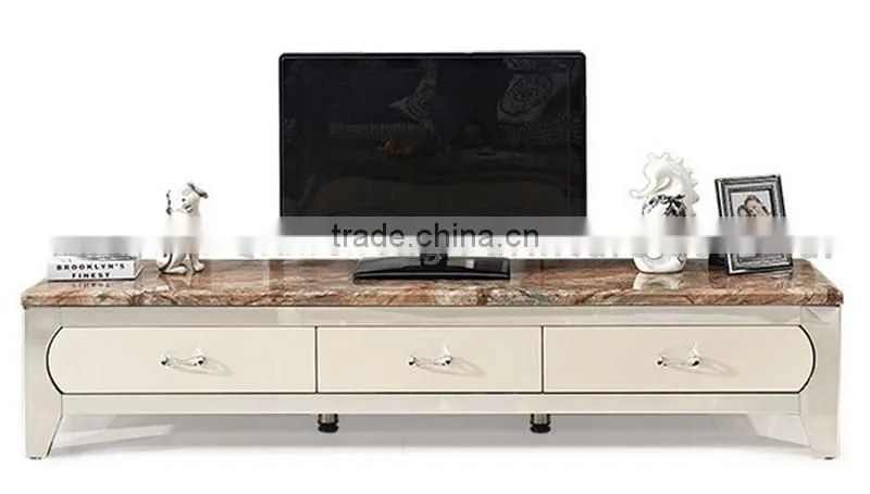 Living Room TV Stand Fireplace Marble Top