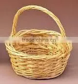 round wicker display / gift basket with handle