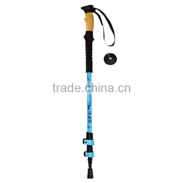 Carbon fiber trekking pole, Cork+long EVA handle, quick external lock, 3 sections SZ15514