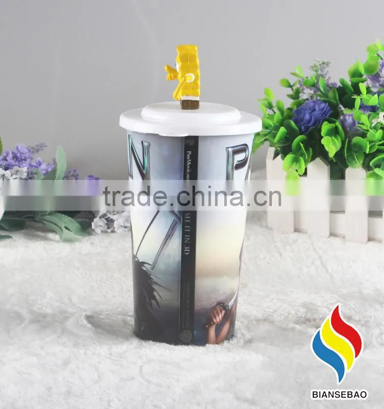 BPA free pp plastic tumber with figurine topper