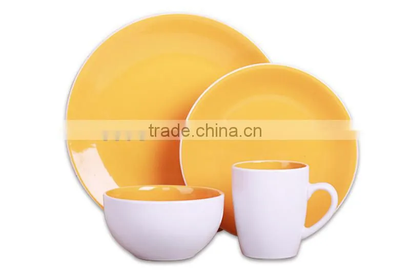 food safe round orange tableware set ceramic