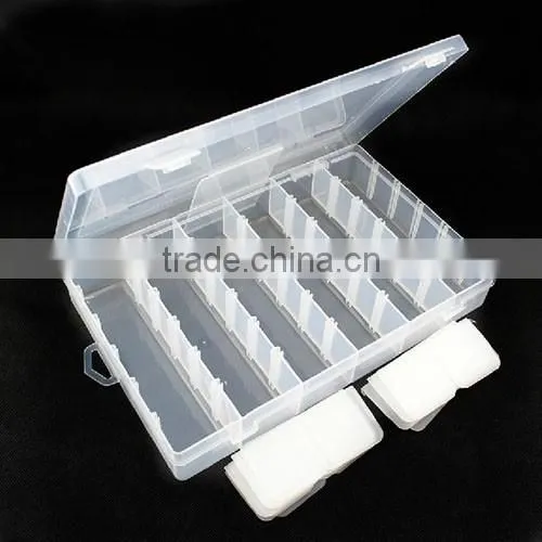 36 compartments Clear PP Plastic DIY Tool Organizer Storage Box with Adjustable Dividers