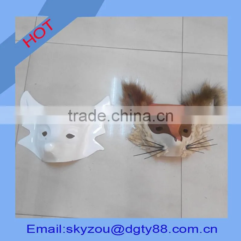 oem factory thermoforming thick blister wolf shape white plastic masks