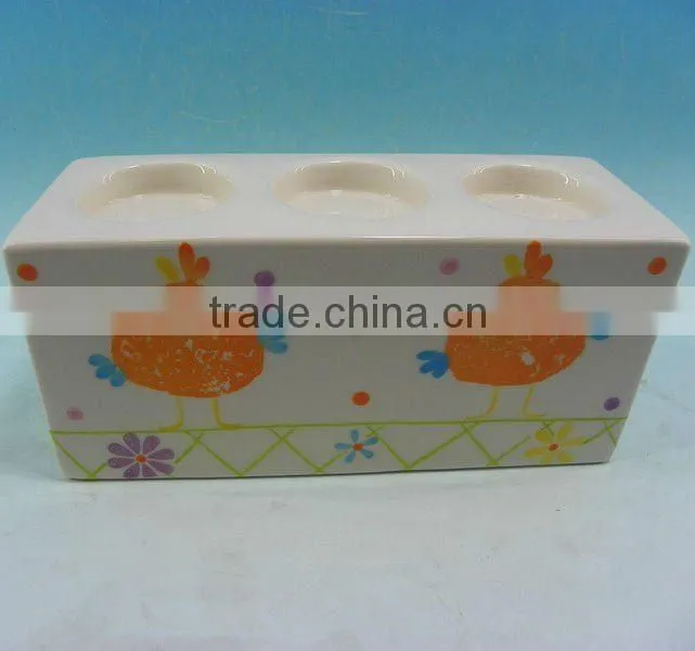 2012 hot sale rectangle ceramic candle holder