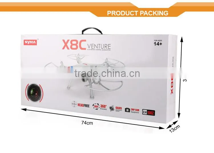 Wholesale quadcopter 2017 New version Syma X8C 2.4G 4CH 6 Axis RC drone with camera HD 2MP Wide Angle Camera