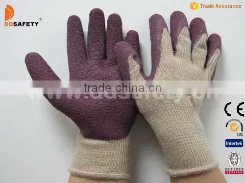 DDSAFETY Hot Sale Latex Coated Gloves With Economic Beige T/C Shell