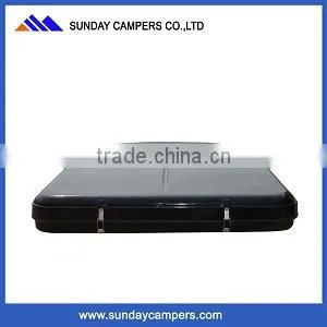 Easy set up gas strut air supported hard shell camper roof top tent