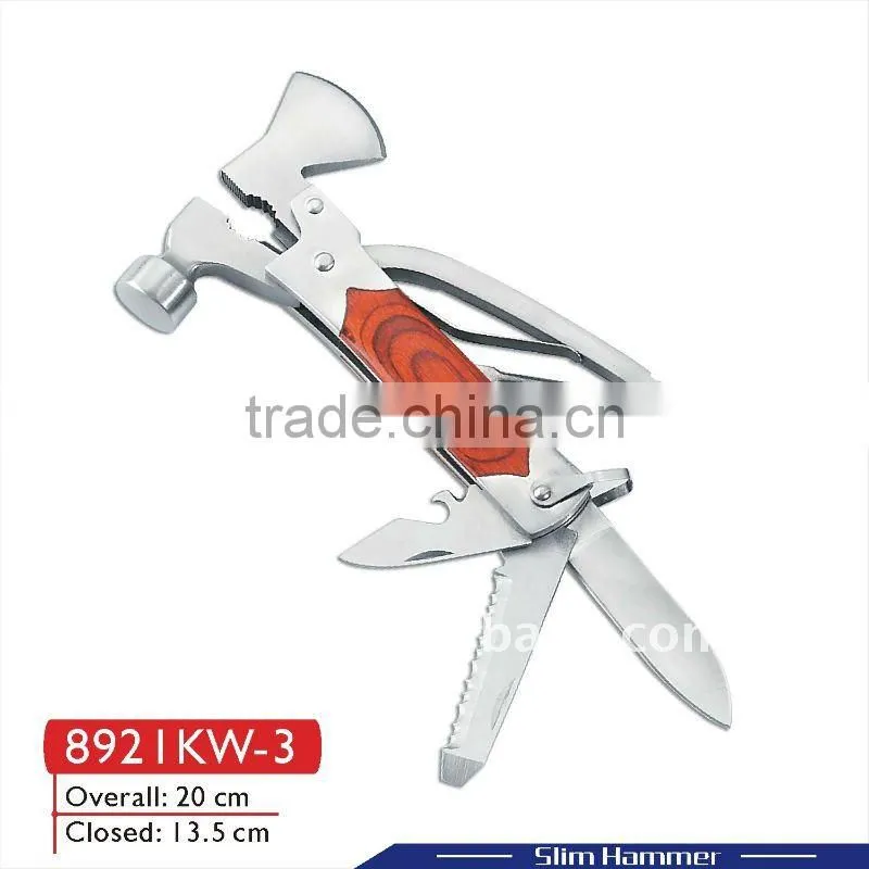 Promotion hardware mini multi function pocket hand tool hammers with axe 8921KW