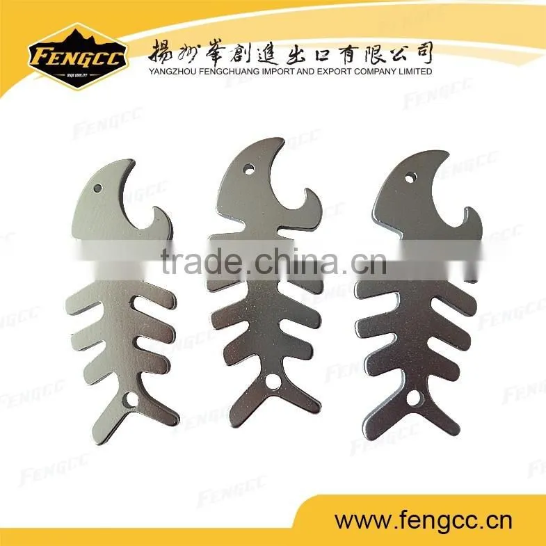 Promotion customized stainless steel fish shaped bottle opener for beer bottle