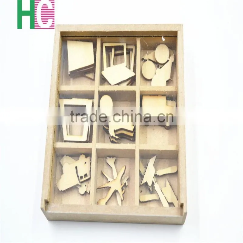 2016 art craft new design Christmas Present wooden stamps snow wood toy piece