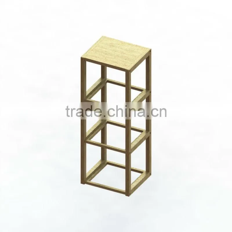 multilateral combination slotted bamboo display shelf